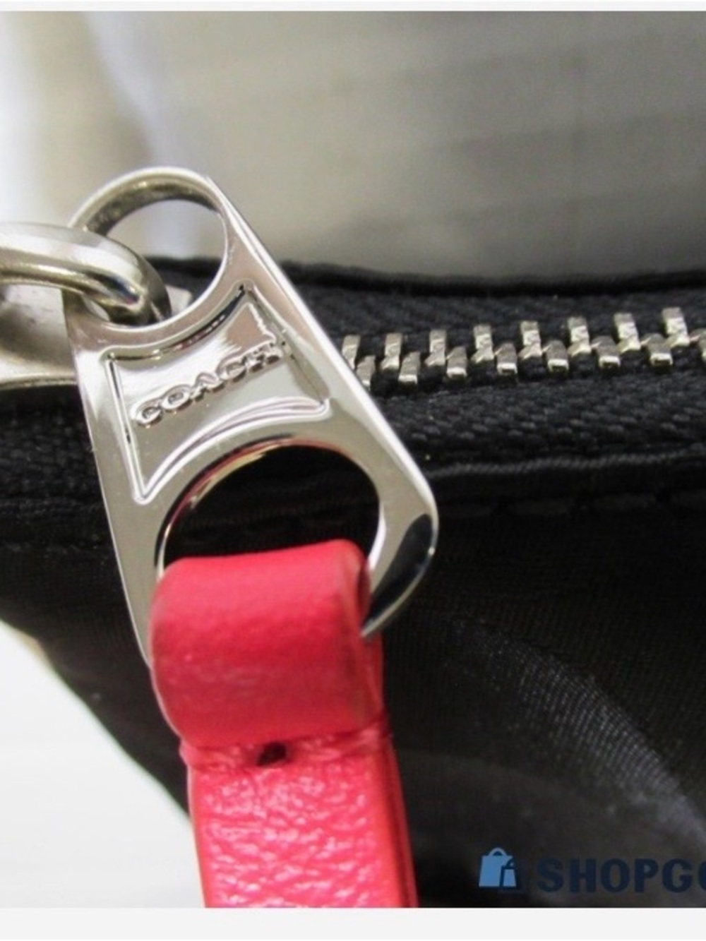 Coach Black Crossbody Bag with Pink Trim and Strap Accents - Picture 7 of 10